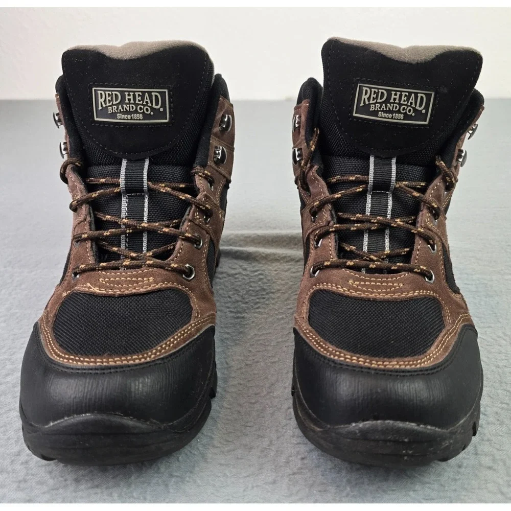 RedHead Men's Hiking Boots Brown Leather Waterproof Trail Boots Size 9M